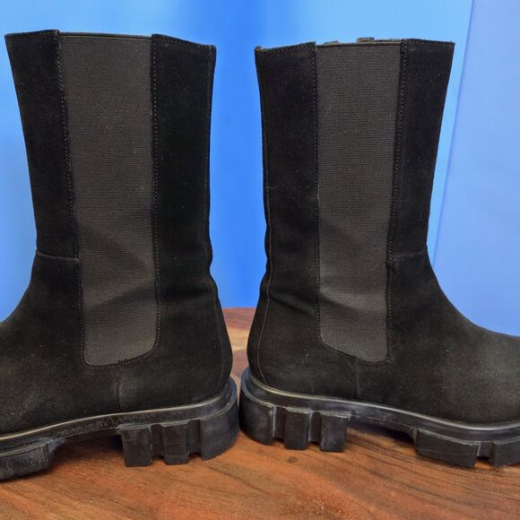 FREE PEOPLE Brooks Chelsea Boots Women's 9 (EU39) Black Suede Lug Sole - Picture 11 of 15